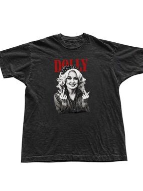 Black Tee with Red DOLLY Graphic
